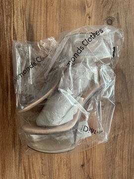 Buty szklanki na platformie high heels r.40