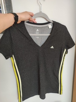 Szary t-shirt, bluzka Adidas L