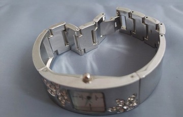 Elegancki, filigranowy zegarek, srebrna bransoleta
