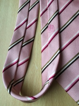Krawat jedwabny w paski marki *Gant* różowy  