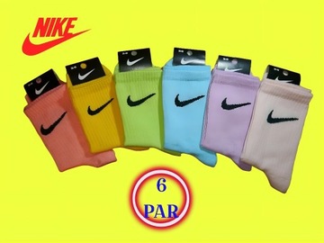 Skarpety Nike.Kolorowe.Zestaw 6 par/6pack. 36-40 r