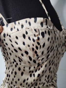 Sukienka satynowa leopard Zara rozmiar xs 