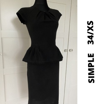 Elegancka sukienka SIMPLE 34/ XS czarna