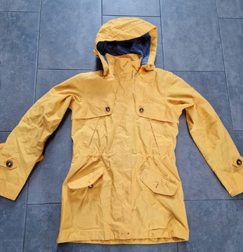 Żółty wodoodporny płaszcz parka Jack Wolfskin S