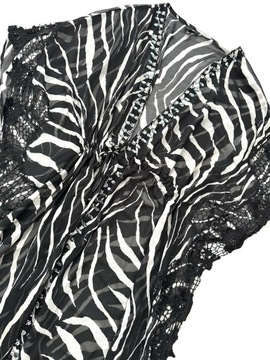 River Island szyfonowe kimono maxi Zebra Narzutka