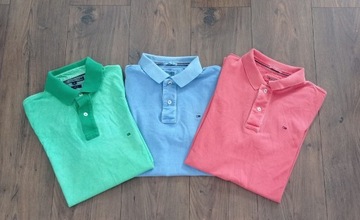 3x oryginalne polo męskie Tommy Hilfiger rozmiar M