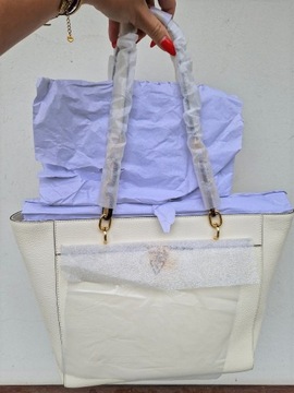 LAUREN RALPH LAUREN TOREBKA SKÓRA CREAM SHOPPER