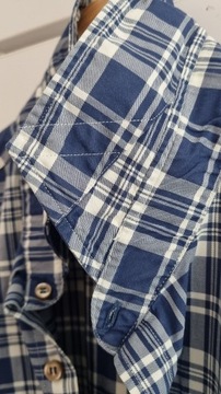 Niebiesko-biała koszula w kratę Massimo Dutti M