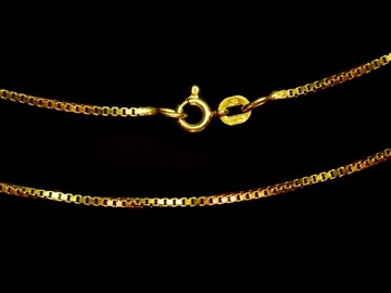 Łańcuszek złoty, kostka, próba 750, 5.3g, 45 cm
