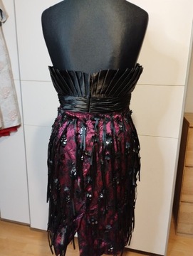 Nowa piękna sukienka czarna z fioletowym L 40