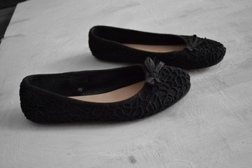 czarne baleriny balerinki haftowane buty lato 39 