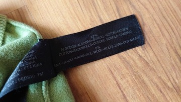 Massimo Dutti sweterek męski L seledynowy zielony bawełna wełna