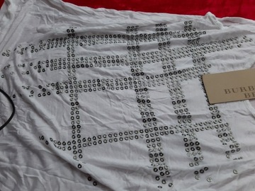 Burberry koszulka t shirt biała S Xs 100% oryg nr 