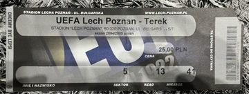 Bilet kolekcjonerski Lech - Terek