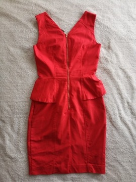 Elegancka świąteczna czerwona sukienka H&M 36