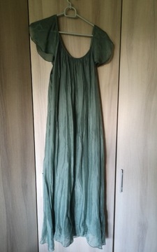 Jedwabna sukienka letnia włoska jedwab roz. L/XL