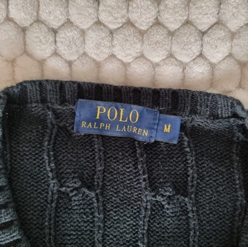 Sweter warkocz Polo Ralph Lauren rozmiar M czarny