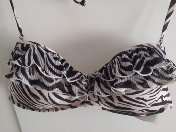 H&M BIKINI góra od stroju kąpielowego zebra 40