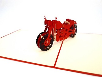 Czerwony Motor Sportowy, Kartka 3d, Motoryzacja