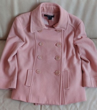 Zara; różowy zimowy płaszcz, roz. M