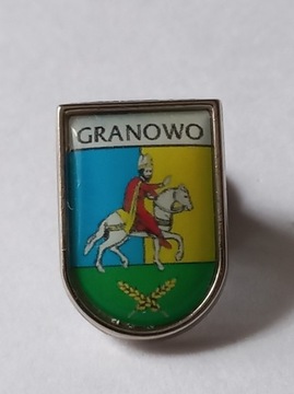 Herb gmina Granowo przypinka pin odznaka wpinka