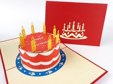 Tort Urodzinowy Kartka 3d, Urodziny, Prezent Q-DAY