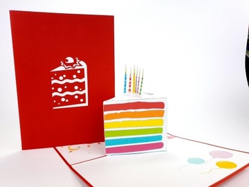 Tort Urodzinowy Kartka 3d, Urodziny, Prezent Q-DAY