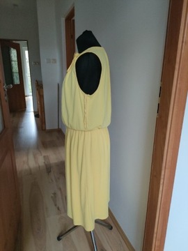 Esprit 42 XL damska żółta sukienka na lato zwiewna