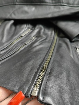 Pepe jeans kurtka skórzana skóra czarna S 36 natur