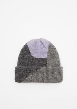 ZARA czapka beanie szaro-fioletowa Ostatnia sztuka