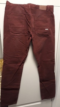 bordowe bawełniane spodnie męskie PULL&BEAR eur 44