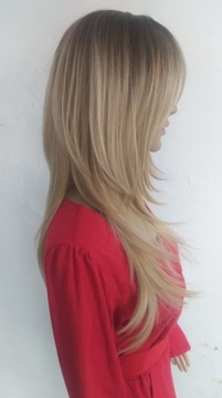 Peruka blond ombre z pasemkami