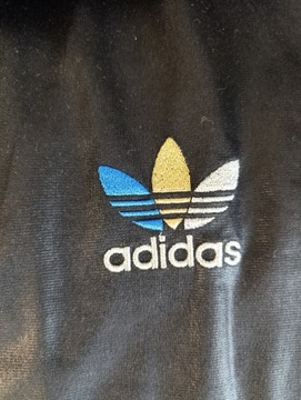 Rozpinana czarna bluza Adidas Chile 62 - retro, vintage, rozmiar L, zip
