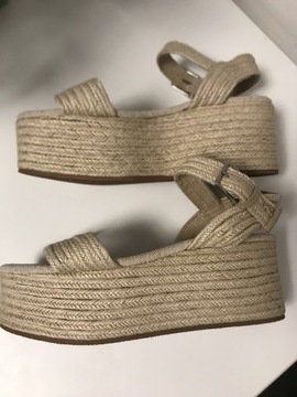 Pull&Bear espadryle, koturny z juty rozm. 41 - 27cm