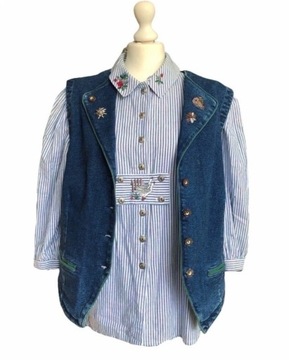 Bawarski komplet Vintage, koszula i kamizelka, XL