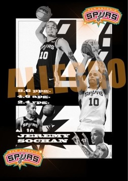 NOWY plakat NBA Jeremy Sochan SAN ANTONIO SPURS