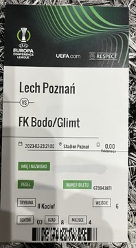 Bilet kolekcjonerski Lech - Bodo