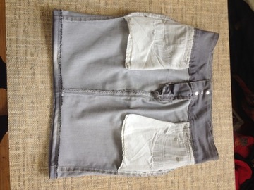 Jeansowa spódnica xs s 34 36 szara szyta ręcznie