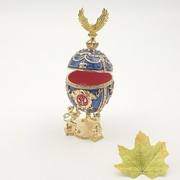 Jajko jajo faberge pojemniki szkatułka niebieskiek