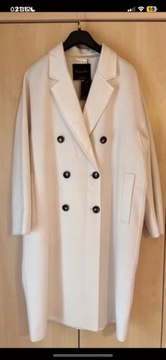 Massimo Dutti płaszcz wełna biały nowy