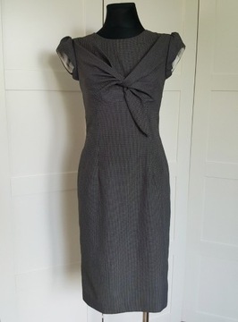 Elegancka sukienka SIMPLE 34/ XS szary krateczka