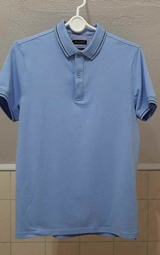 Polo t-shirt Massimo Dutti męska M blue kołnierzyk