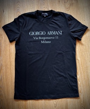 T-shirt GIORGIO ARMANI czarny 48 UNISEX