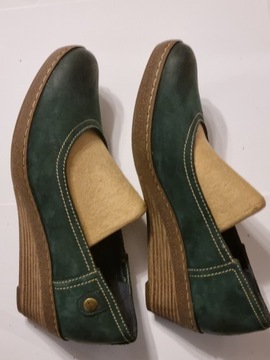 Buty Clarks, soft wear, zielone, baleriny 