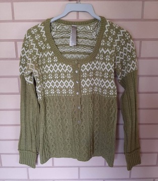 Zielono-biały sweter - Next - rozmiar 10 / 38 / S 