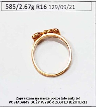 Złoto śliczny pierścionek p.585 2,67g PRZECENA 
