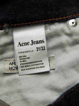 Acne Studios Max Raw luksusowe jeansy slim raw 