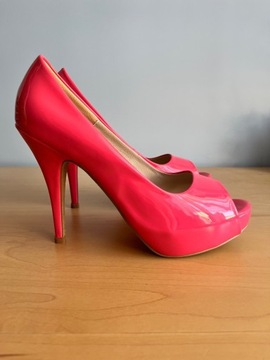 Pantofle "peep toe" na szpilce 12cm rozm. 37 nowe