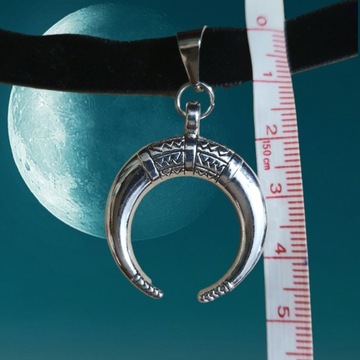 Choker czarna aksamitka księżyc lunula moon witch