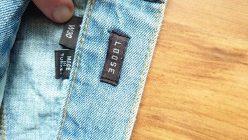 Superdry szorty jeansowe męskie W30 loose jasnoniebieskie przecierane lato